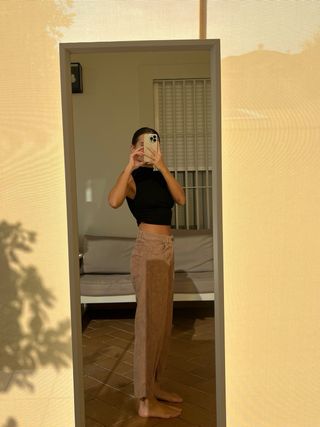 Pantalón pana camel