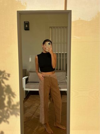 Pantalón pana camel