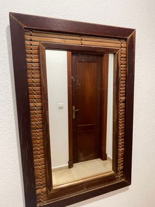 Espejo Balines Madera y Bambú