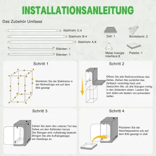 Grow Tent Grow Box Indoor 40 x 40 x 160 cm
