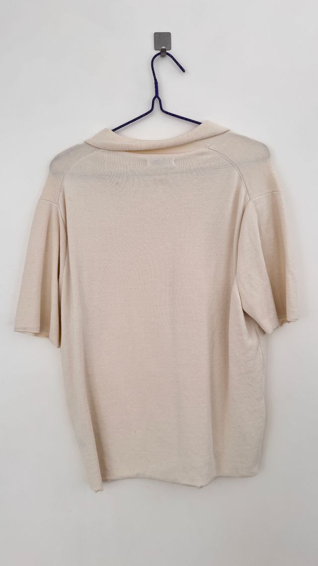 Polo Zara Beige Manga Corta Talla L