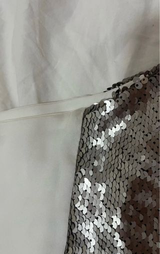 Top lentejuelas The-Are plateado y blanco