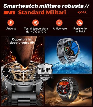 Smartwatch Uomo Chiamate Bluetooth Impermeabile