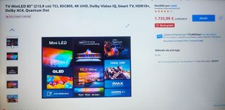 TCL 85C805 Mini LED 85 - Pantalla Rota