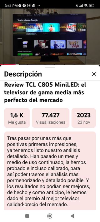 TCL 85C805 Mini LED 85 - Pantalla Rota