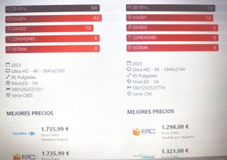 TCL 85C805 Mini LED 85 - Pantalla Rota