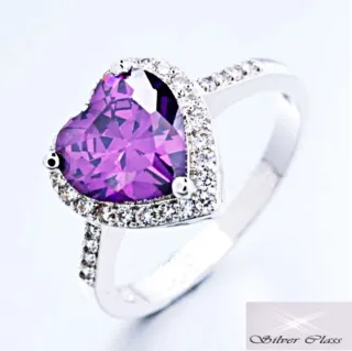 Anillo Corazón chapado Oro Blanco. Talla 14 y 18