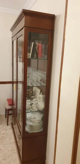 Vitrina de madera y cristal