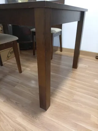 Mesa Comedor Madera y Cristal Templado