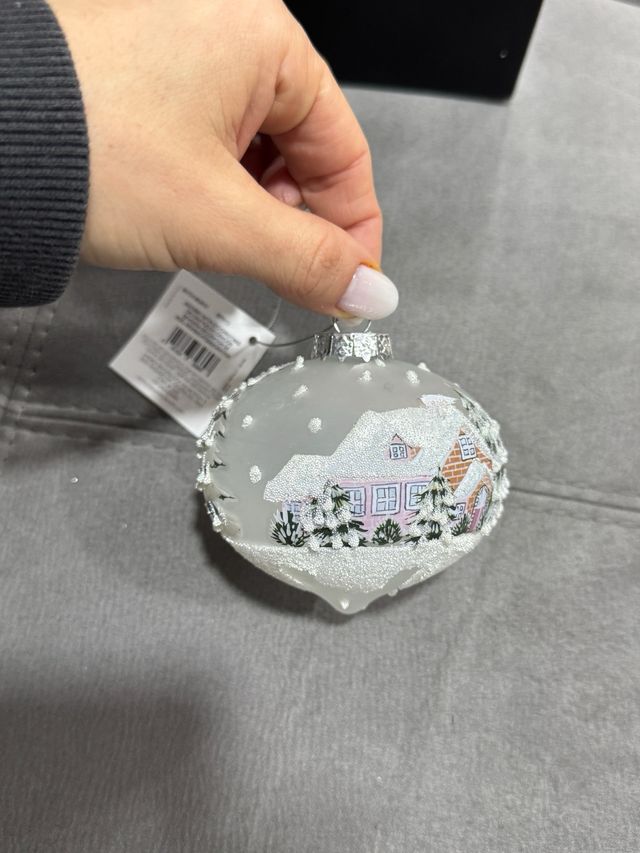 Set 6 Palline Natale Bizzotto Vetro Decorate