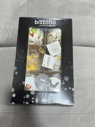 Set 6 Palline Natale Bizzotto Vetro Decorate