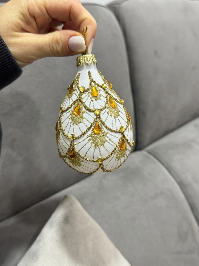 Set 6 Palline Natale Bizzotto Vetro Decorate