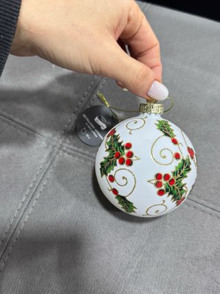 Set 6 Palline Natale Bizzotto Vetro Decorate