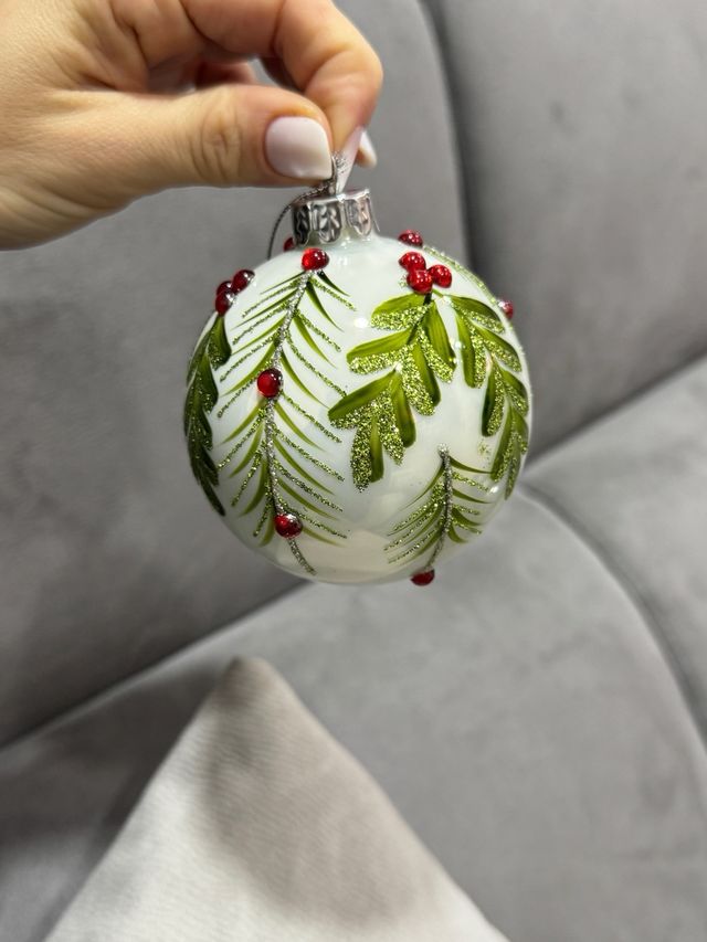 Set 6 Palline Natale Bizzotto Vetro Decorate