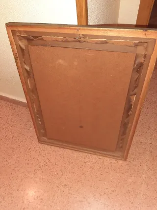 Cuadro antiguo  de madera Velero