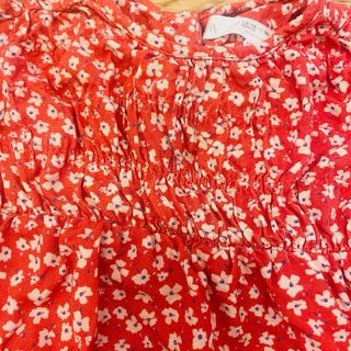 Vestito bimba/neonata rosso fantasia floreale