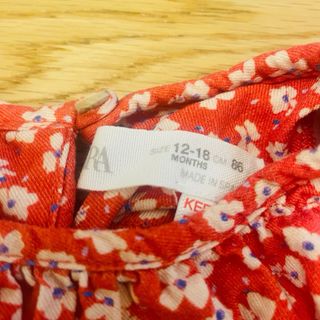 Vestito bimba/neonata rosso fantasia floreale