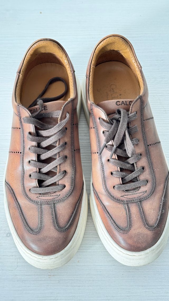 Zapatillas Calce Piel Marrón