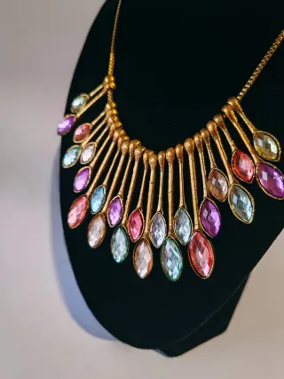 Collana Ventaglio Multicolor Oro