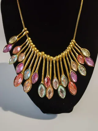 Collana Ventaglio Multicolor Oro