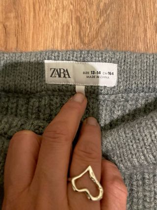 Falda Zara Lana Verde Talla M
