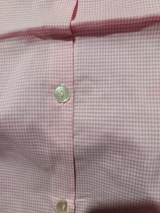 Bata colegio cuadros rosas talla 8