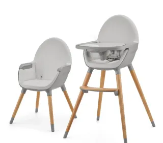 Trona bebé madera y gris