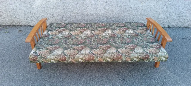 Sofá Cama Madera y Tela