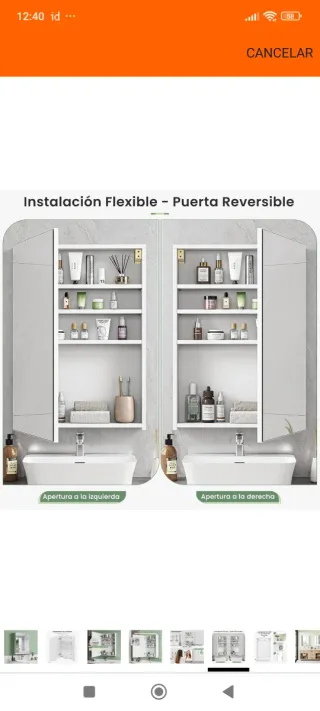 Armario Baño Espejo 50x70x12