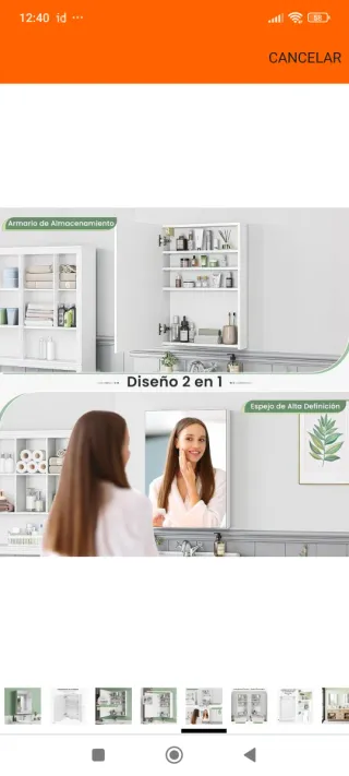 Armario Baño Espejo 50x70x12