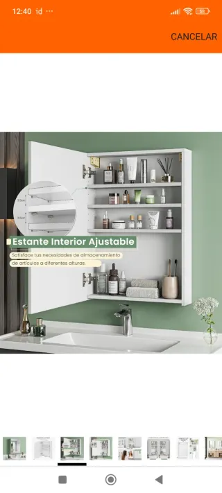 Armario Baño Espejo 50x70x12