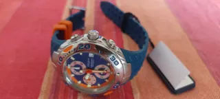 Reloj Vagary Cronógrafo Vintage Azul Naranja