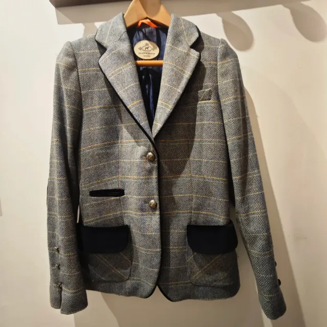Lote entero Chaqueta tweed cuadros azul y gris
