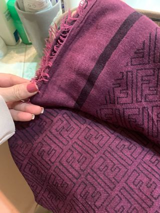 Stola Fendi lana viola e nera