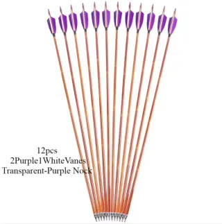 Flechas de carbono con plumaje púrpura