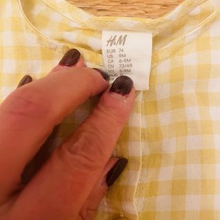 Vestito bimba a quadri giallo manica lunga