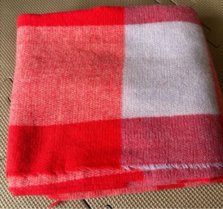 Bufanda grande cuadros rosa y rojo