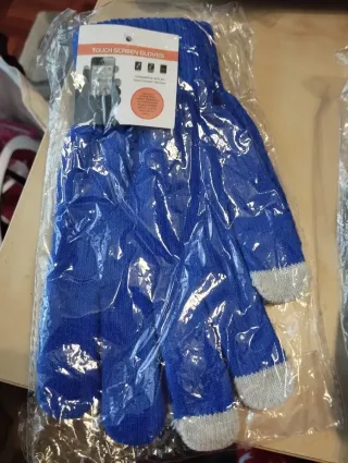 Guantes Táctiles Azules y Blancos