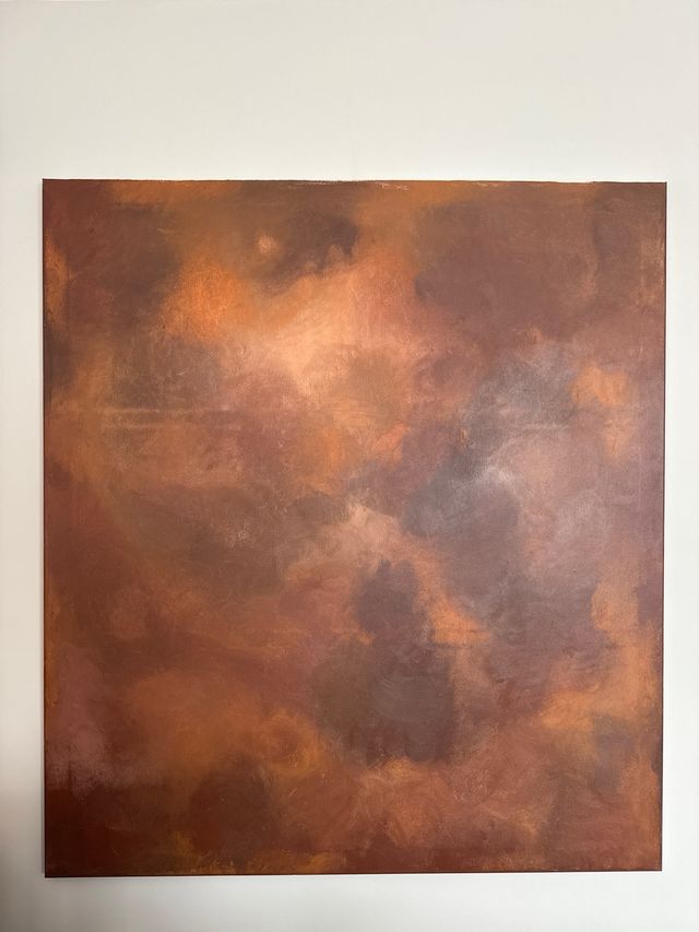 Quadro astratto marrone e arancione