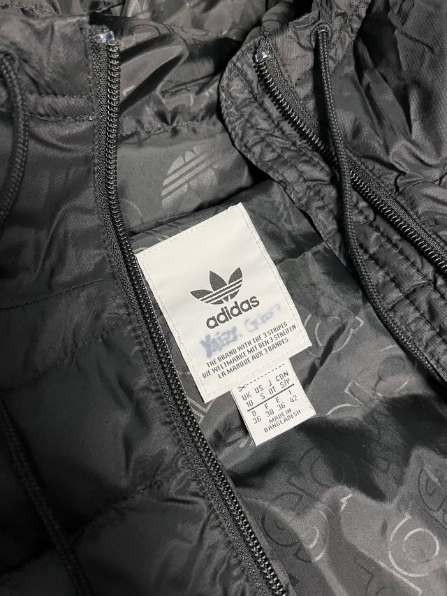 Abrigo Plumas Negro Adidas Talla S