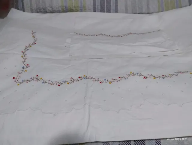 Juego de cama 90cm bordado multicolor