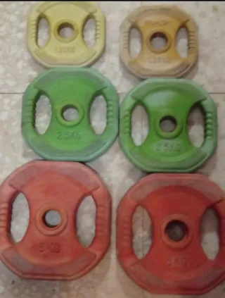 Juego de discos de pesas 1.25kg, 2.5kg, 5kg