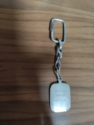 Portachiavi metallo argentato Vintage con custodia