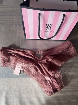 Tanga Victoria's Secret Brasileño Encaje Rosa XS.