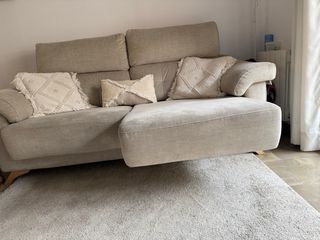 Conjunto de sofás 3+2 plazas en beige antimanchas