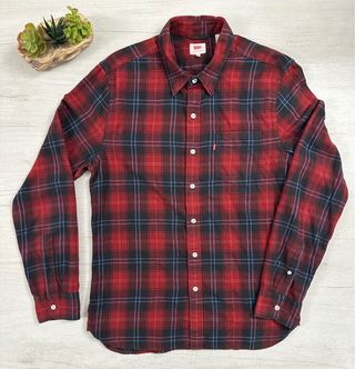 Camicia Levi's Uomo a Quadri Rossi Neri