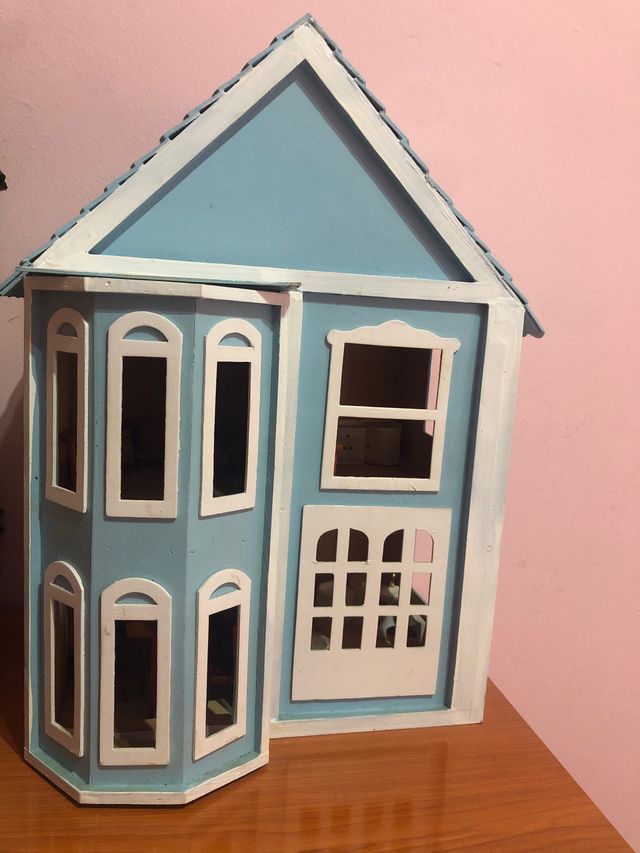 Casa de muñecas de madera coleccionable,41x28x22