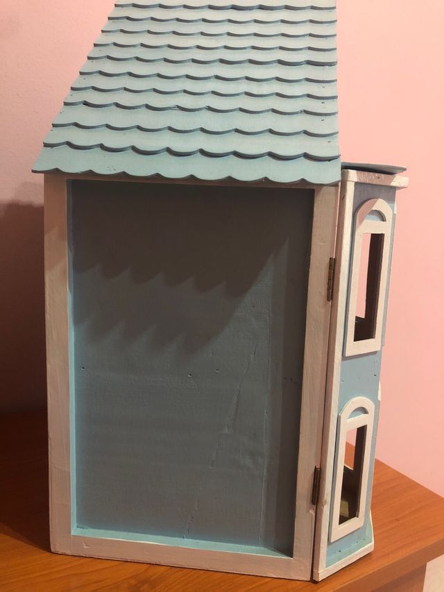 Casa de muñecas de madera coleccionable,41x28x22