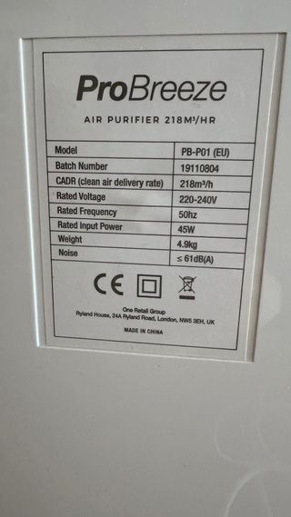 Purificador de aire ProBreeze CADR 218 cubre 45m2