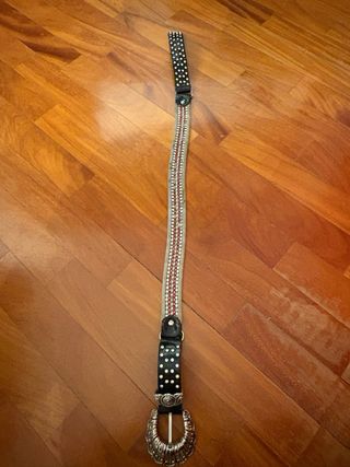 Cintura gioiello nera e argento